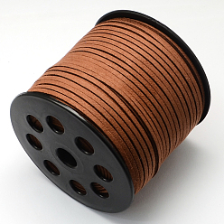 Saddle Brown Faux Suede Cord, Faux Suede Lace, Saddle Brown, 2.7x1.4mm, about 98.42 yards(90m)/roll