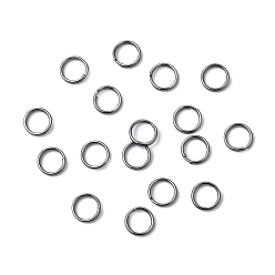 Черный Цвет Металла Железные разрезные кольца, кольца с двойной петлей, без кадмия, без никеля и без свинца, металлический черный , 6x1.4 мм, около 5.3 мм внутренним диаметром, одиночный провод: 0.7 мм, Около 9500 шт / 1000 г