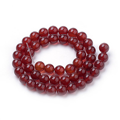 Carnelian Natural Carnelian Beads Strands, Dyed, Round, 8mm, Hole: 1mm, about 50pcs/strand, 15.7 inch