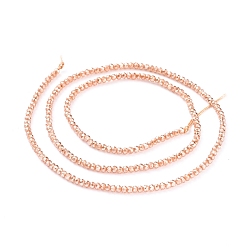 Sandy Brown Electroplate Glass Beads Strands, Pearl Luster Plated, Faceted, Rondelle, Sandy Brown, 2x1.5mm, Hole: 0.6mm, about 235~247pcs/Strand, 14.57~14.76 inch(37~37.5cm)