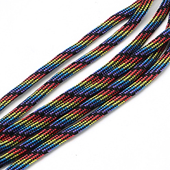 Colorful 7 Inner Cores Polyester & Spandex Cord Ropes, for Rope Bracelets Making, Colorful, 4mm, about 109.36 yards(100m)/bundle, 420~500g/bundle