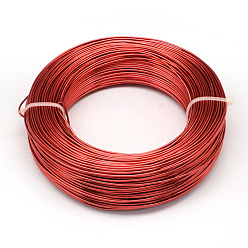 Rouge Fil d'aluminium rond, fil d'artisanat flexible, pour la fabrication artisanale de poupée de bijoux de perles, rouge, Jauge 22, 0.6mm, 280m/250g(918.6 pieds/250g)