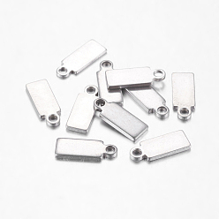 Stainless Steel Color 304 Stainless Steel Stamping Blank Tag Pendants, Rectangle, Stainless Steel Color, 11x4x1mm, Hole: 1.5mm