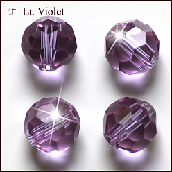 Средний Фиолетовый Имитация Австрийские кристаллические шарики, класс AAA, граненый (32 граней), круглые, средне фиолетовый, 6 мм, отверстие : 0.7~0.9 мм