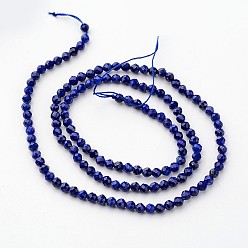 Lapis Lazuli Natural Lapis Lazuli Beads Strands, Round, Faceted, 3mm, Hole: 0.8mm, about 146pcs/strand, 15.9 inch