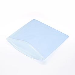 Azure Square PVC Zip Lock Bags, Resealable Packaging Bags, Self Seal Bag, Azure, 14x14cm, Unilateral Thickness: 4.5 Mil(0.115mm)