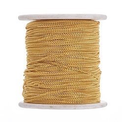 Golden Brass Twisted Chains, Curb Chains, Diamond Cut, Soldered, Faceted, with Spool, Oval, Lead Free & Nickel Free & Cadmium Free, Golden, 2x1.5x0.45mm, about 301.83 Feet(92m)/roll