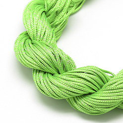 Lime Green Braided Polyester Cords, Lime Green, 1mm, about 28.43 yards(26m)/bundle, 10 bundles/bag
