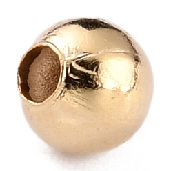 Plaqué 24K Or Véritable Laiton perles d'entretoise, plaqué longue durée, ronde, réel 24 k plaqué or, 3.5mm, Trou: 1.4mm