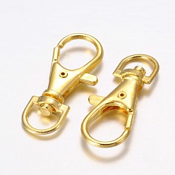 Golden Alloy Swivel Lobster Claw Clasps, Swivel Snap Hook, Golden, 35x13mm, Hole: 8.5mm