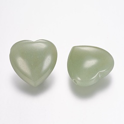 Зеленый Авантюрин Натуральный зеленый авентивный агат, сердце, 13x25x25 мм, отверстие : 2 мм