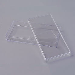 Clear Polystyrene(PS) Plastic Bead Containers, Rectangle, Clear, 15.5x7.5x2.55cm, Inner Diameter: 15x7cm