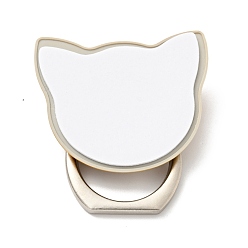 Golden Zinc Alloy Cat Cell Phone Holder Stand Findings, Rotation Finger Grip Ring Kickstand Settings, Golden, 40.5x18.5x3mm