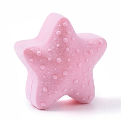 Pink Starfish Shape Velvet Jewelry Boxes, Portable Jewelry Box Organizer Storage Case, for Ring Earrings Necklace, Pink, 6.2x6.1x3.8cm