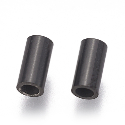 Electrophoresis Black 304 inoxydable perles de tubes d'acier, électrophorèse noir, 6x3mm, Trou: 2mm
