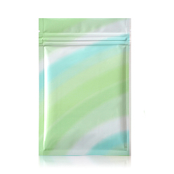 Бледно-Зеленый Прямоугольная майларовая сумка из композитного материала с застежкой-молнией, Стойкий к запаху повторно закрывающийся для упаковки мешочка для вечеринок, пищевой блеск для губ, ювелирные изделия для хранения, бледно-зеленый, 15x10 см, 100 шт / комплект