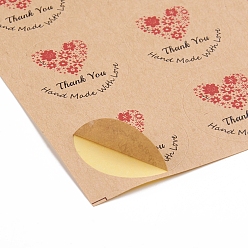 BurlyWood Thank You Sticker, Self-Adhesive Kraft Paper Gift Tag Stickers, for Presents, Packaging Bags, BurlyWood, Sticker: 30mm, 1 Sticker/pc