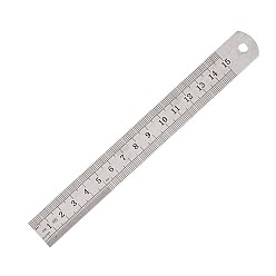 Gray Stainless Steel Rulers, Gray, 17x1.9x0.05cm