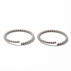 Stainless Steel Color 304 Stainless Steel Open Jump Rings, Twist Ring, Stainless Steel Color, 18.6x1mm, Inner Diameter: 17mm