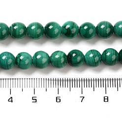 Malachite Natural Malachite Beads Strands, Grade A, Round, 7mm, Hole: 0.7mm, about 56pcs/strand, 15.5 inch(39.5cm)