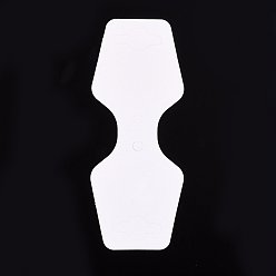 White Blank Paper Display Card, Used For Necklace and Bracelet, White, 95x37x0.35mm, Hole: 4mm