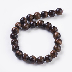 Tiger Eye Natural Red Tiger Eye Beads Strands, Round, Dyed & Heated, 8mm, Hole: 1mm about 24pcs/strand, 8 inch