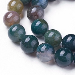Indian Agate Natural Indian Agate Round Beads Strands, 6mm, Hole: 1mm, about 61pcs/strand, 15.7 inch