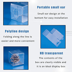 Clair Emballage en plastique transparent de cadeau de boîte de PVC, boîte pliante étanche, carrée, clair, 15.7x10x0.1 cm, boîte: 5x5x5 cm