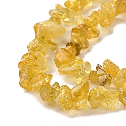 Citrine Natural Citrine Beads Strands, Dyed & Heated, Chip, 3~16x3~8mm, Hole: 0.7mm, 32.28''(82cm)