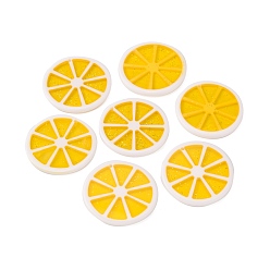 Yellow Resin Pendants, with Glitter Powder, Lemon, Yellow, 34~35x3~4mm, Hole: 2mm