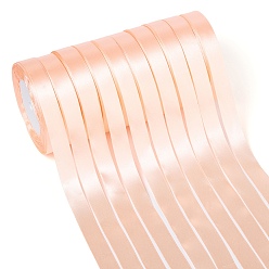 Light Salmon Single Face Satin Ribbon, Polyester Ribbon, Light Salmon, about 5/8 inch(16mm) wide, 25yards/roll(22.86m/roll), 250yards/group(228.6m/group), 10rolls/group