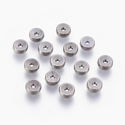 Gunmetal Tibetan Style Alloy Beads, Cadmium Free & Lead Free, Disc, Gunmetal, 5x2mm, Hole: 1mm
