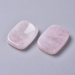 Rose Quartz Natural Rose Quartz Massager, Worry Stone for Anxiety Therapy, Rectangle, 41x30x8mm