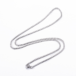 Mixed Color 304 Stainless Steel Curb Chain Necklaces, with Lobster Claw Clasps, Mixed Color, 19.7 inch(50cm), 2mm
