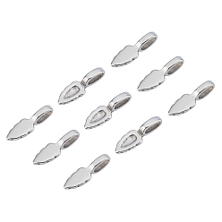 Stainless Steel Color 304 Stainless Steel Glue-on Flat Pad Pendant Bails, Stainless Steel Color, 23x7.5x6mm, Hole: 7x3mm