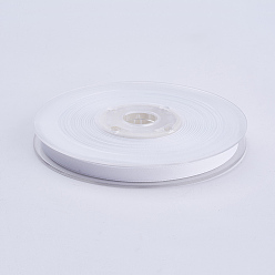 Snow Double Face Matte Satin Ribbon, Polyester Satin Ribbon, Snow, (1/4 inch)6mm, 100yards/roll(91.44m/roll)