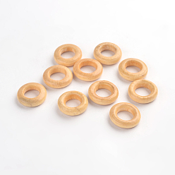 Wheat Donut Wooden Linking Rings, Dyed, Lead Free, Wheat, 15x4mm, Hole: 8mm