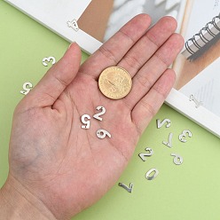 Number 201 Stainless Steel Number Charms, Mixed, 11x5.5~8x0.5mm, Hole: 1mm