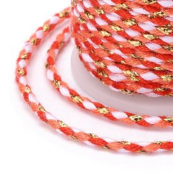 Оранжево-Красный 4-слойный поликоттоновый шнур, веревка ручной работы макраме, для гобелена вешалка для растений, вязание ниток своими руками, оранжево-красный, 1.5 мм, около 4.3 ярдов (4 м) / рулон