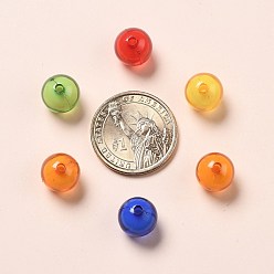 Mixed Color Transparent Acrylic Beads, Bead in Bead, Round, Mixed Color, 12mm, Hole: 2mm, about 580pcs/500g