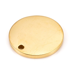 Golden 304 Stainless Steel Stamping Blank Tag Pendants, Flat Round, Golden, 16x1.5mm