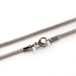 Stainless Steel Color 304 Stainless Steel Lantern Chain Necklaces, Stainless Steel Color, 17.5 inch(45cm), 2mm