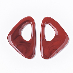 FireBrick Acrylic Pendants, Imitation Gemstone Style, Triangle, FireBrick, 44x27.5x3.5mm, Hole: 10x18mm, about 274pcs/500g