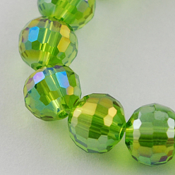 Mixed Color Electroplate Glass Bead Strands, AB Color Plated, Faceted(96 Facets), Round, Mixed Color, 12mm, Hole: 2mm, about 50pcs/strand, 22.4 inch