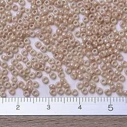 (RR593) Light Caramel Ceylon MIYUKI Round Rocailles Beads, Japanese Seed Beads, (RR593) Light Caramel Ceylon, 11/0, 2x1.3mm, Hole: 0.8mm, about 1100pcs/bottle, 10g/bottle