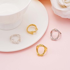Золотой 925 овальное регулируемое кольцо из стерлингового серебра, полое массивное кольцо для женщин, золотые, размер США 4 1/4 (15 мм)