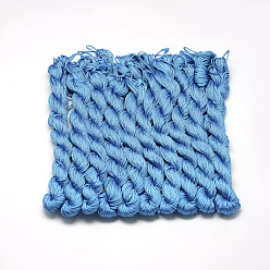 Dodger Blue Braided Polyester Cords, Dodger Blue, 1mm, about 28.43 yards(26m)/bundle, 10 bundles/bag