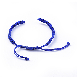 Средно-синий Плетеные шнур нейлона для поделок браслет решений, светло-синий, 145~155x5x2 мм, отверстие : 2~4 мм