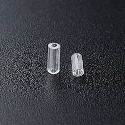 Clear Transparent Glass Bugle Beads, Round Hole, Clear, 3~8x2mm, Hole: 0.7mm, about 450g/pound
