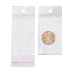 White Rectangle Cellophane Bags, White, 11.8x4.6cm, Unilateral Thickness: 0.1mm, Inner Measure: 7.5x4.6cm, Hole: 6mm